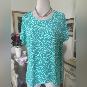 Susan Graver Hi/low short sleeve top size L